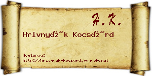 Hrivnyák Kocsárd névjegykártya